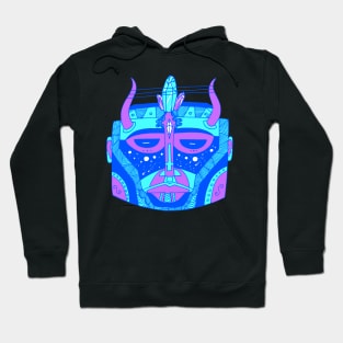 Blue African Mask No 8 Hoodie